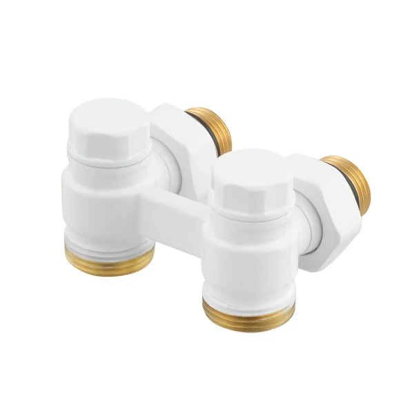 Термокомплект нижнего подключения угловой с термоголовкой Raftec WHITE DAHU11-W