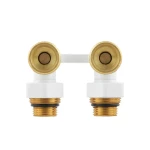 Термокомплект нижнего подключения угловой с термоголовкой Raftec WHITE DAHU11-W