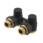 Термокомплект нижнего подключения угловой с термоголовкой Raftec BLACK DAHU11-B