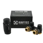 Термокомплект нижнего подключения угловой с термоголовкой Raftec BLACK DAHU11-B