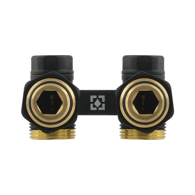 Термокомплект нижнього підключення кутовий з термоголовкою Raftec BLACK DAHU11-B