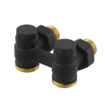 Термокомплект нижнего подключения угловой с термоголовкой Raftec BLACK DAHU11-B