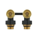 Термокомплект нижнего подключения угловой с термоголовкой Raftec BLACK DAHU11-B