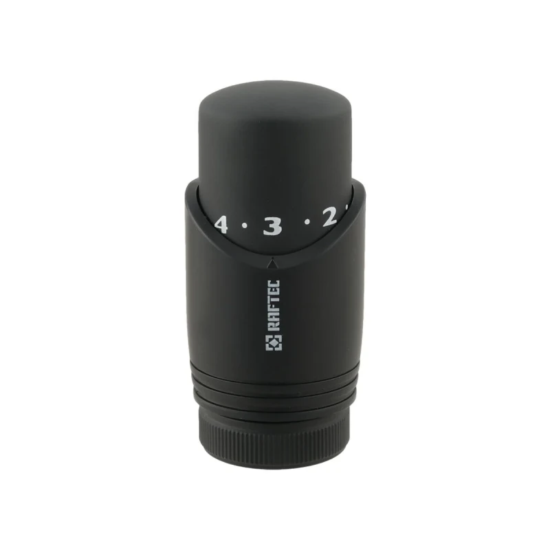 Термокомплект нижнього підключення кутовий з термоголовкою Raftec BLACK DAHU11-B