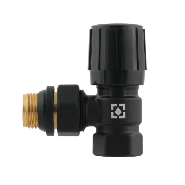 Комплект для подключения радиатора угловой Raftec BLACK 1/2