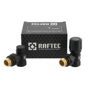 Комплект для підключення радіатора кутовий Raftec BLACK 1/2