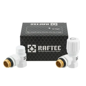 Комплект для підключення радіатора кутовий Raftec WHITE 1/2