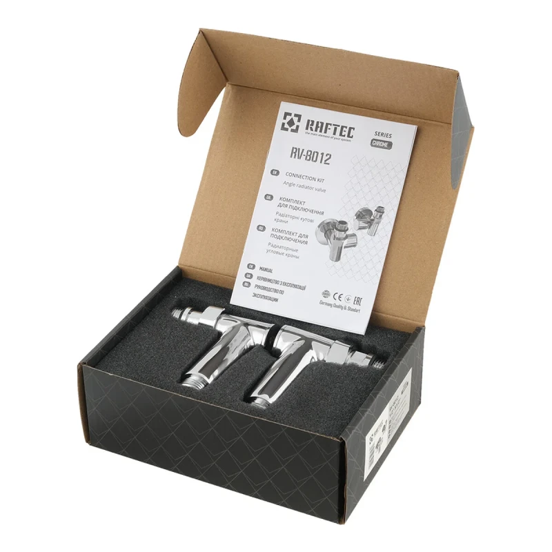 Кран приладовий кутовий під тен Raftec 1/2