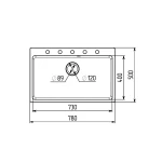 Гранітна мийка для кухні Platinum 7850 Bogema матова (сафарі)