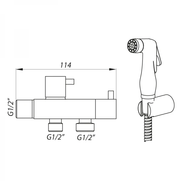 Монокран Zerix LR5398-4 для гигиен. душа и бачка унитаза (LL1212)