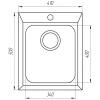 Гранітна мийка Globus Lux LAMA графіт 410х500мм-А0001