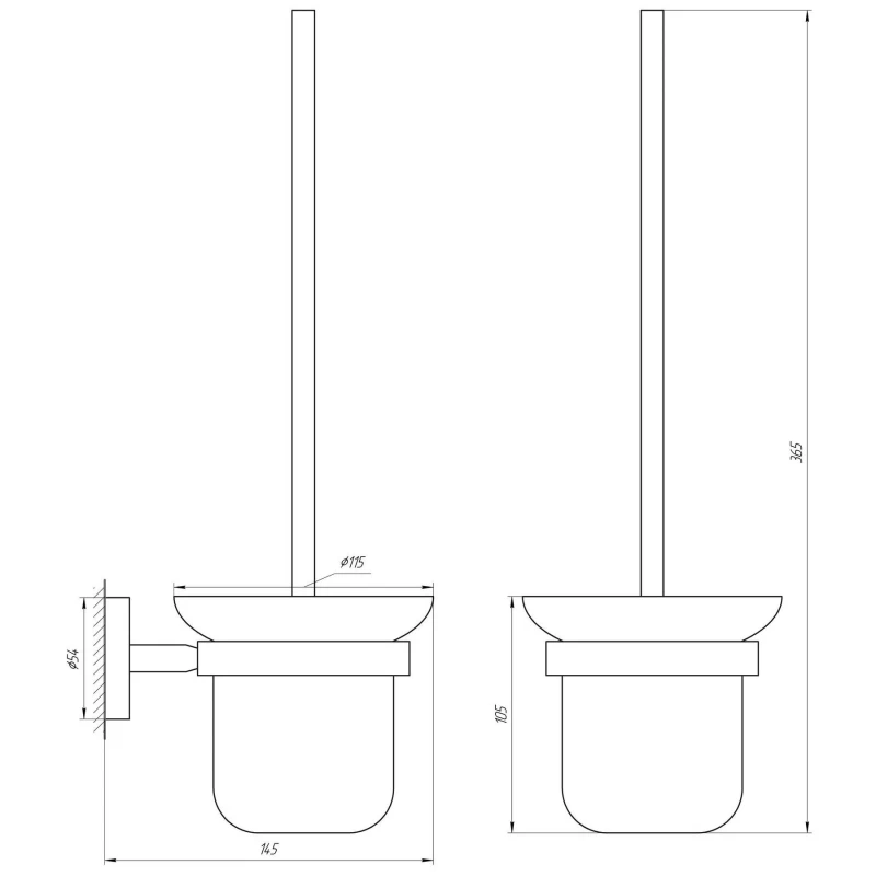 Йоржик настінний без кришки Globus Lux SS8429A SUS304