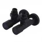 Набір Кран вентильний кутовий з американкою SOLOMON LUX 1/2″ 7777 (2шт.) BLACK (1уп)