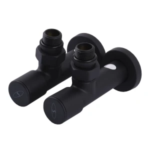 Набір Кран вентильний кутовий з американкою SOLOMON LUX 1/2″ 7777 (2шт.) BLACK (1уп)