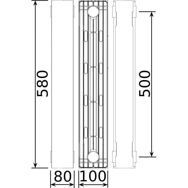 Радіатор біметалевий секційний QUEEN THERM 500/100 VERTICAL/HORIZONTA (кратно 10)