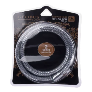Шланг душовий Globus Lux NH-10-160 силіконовий PVC ХРОМ,довжина 160см-(тип HGrohe),блістер