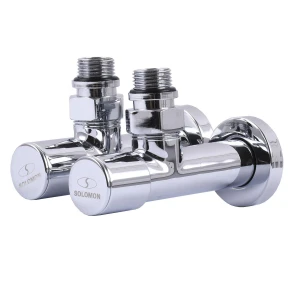 Кран вентильний кутовий з американкою SOLOMON LUX 1/2″ CHROM 7777 (2шт. КОМПЛЕК ) (1уп)