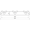 Планка з гачками Globus Lux SS8435-3 -SUS304