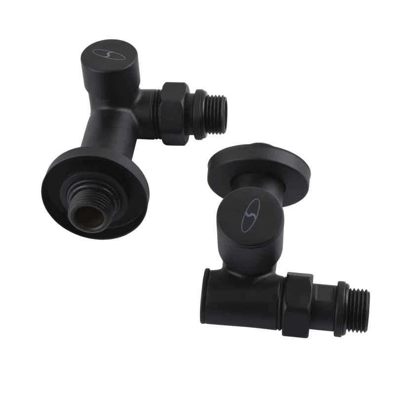 Набір Кран вентильний кутовий з американкою SOLOMON LUX 1/2″ 7777 TEN (2шт.) BLACK (1уп)