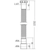 Гнучка труба Waterstal АС-10132 1 1/2″ х 40/50 з гайкою 1350мм