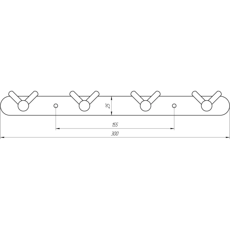 Планка з гачками Globus Lux SS8435-4 SUS304