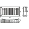Радіатор сталевий панельний QUEEN THERM 22 бок 600x800