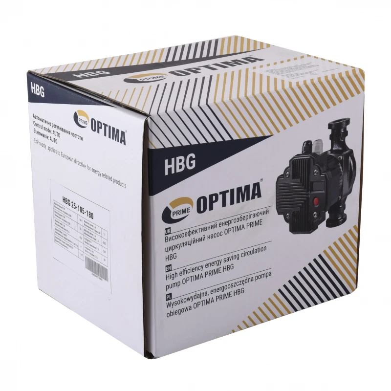 Насос циркуляційний енергоощадний Optima PRIME HBG 25-105AUTO 180мм