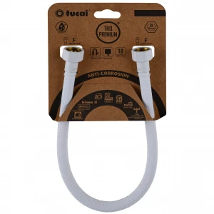Шланг водяний TUCAI TAQ PREMIUM GRIF 1/2″x1/2″ BВ 0,4м.АНТИКОР. ACB HG-1212-400 (Білий Мат) 209972