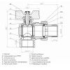 Кран кульовий кутовий з американкою SOLOMON 3/4″ ПОСИЛЕННИЙ B1043
