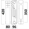 Радіатор біметалевий секційний QUEEN THERM 350/96 (кратно 10)