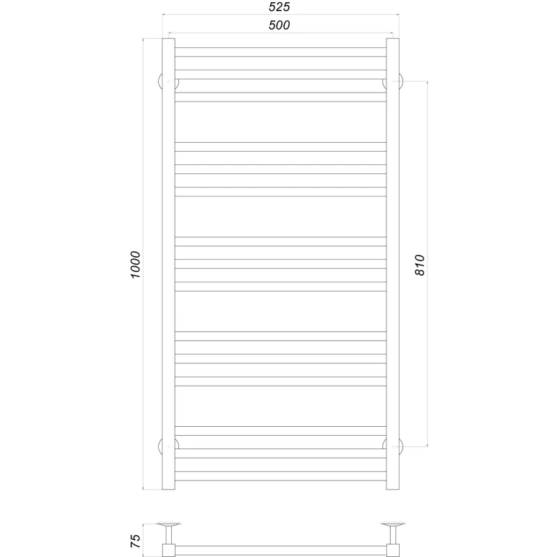 Рушникосушарка UNIO MS W 1000-500-15 Модена вода