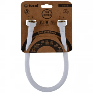 Шланг водяний TUCAI TAQ PREMIUM GRIF 1/2″x1/2″ BВ 0,5м.АНТИКОР. ACB HG-1212-500 (Білий Мат) 209973