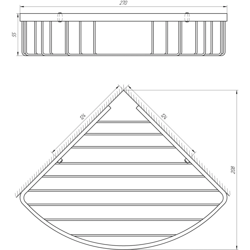 Поличка кутова TOPAZ 4114