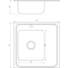 Мийка кухонна накладна прямокутна 600х600х180 Decor Left MR 6060 L D Mira