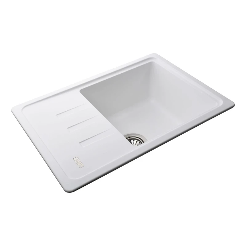Гранітна мийка Globus Lux MONO білий 620х435мм-А0007
