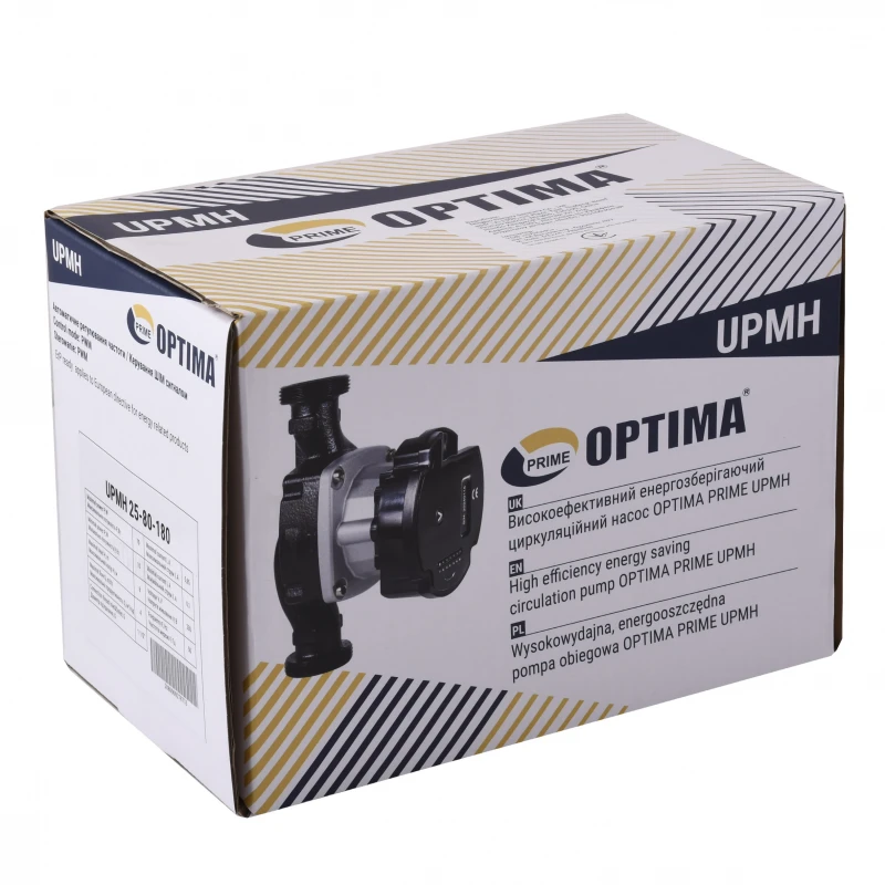 Насос циркуляційний енергоощадний Optima PRIME UPMH 25-80AUTO 180мм + гайки