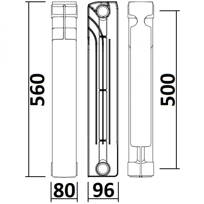 Радіатор біметалевий секційний QUEEN THERM 500/96 (кратно 10)