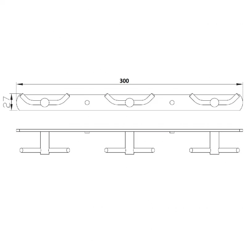 Планка з гачками подвійними 3х2 Globus Lux RM 1503-3