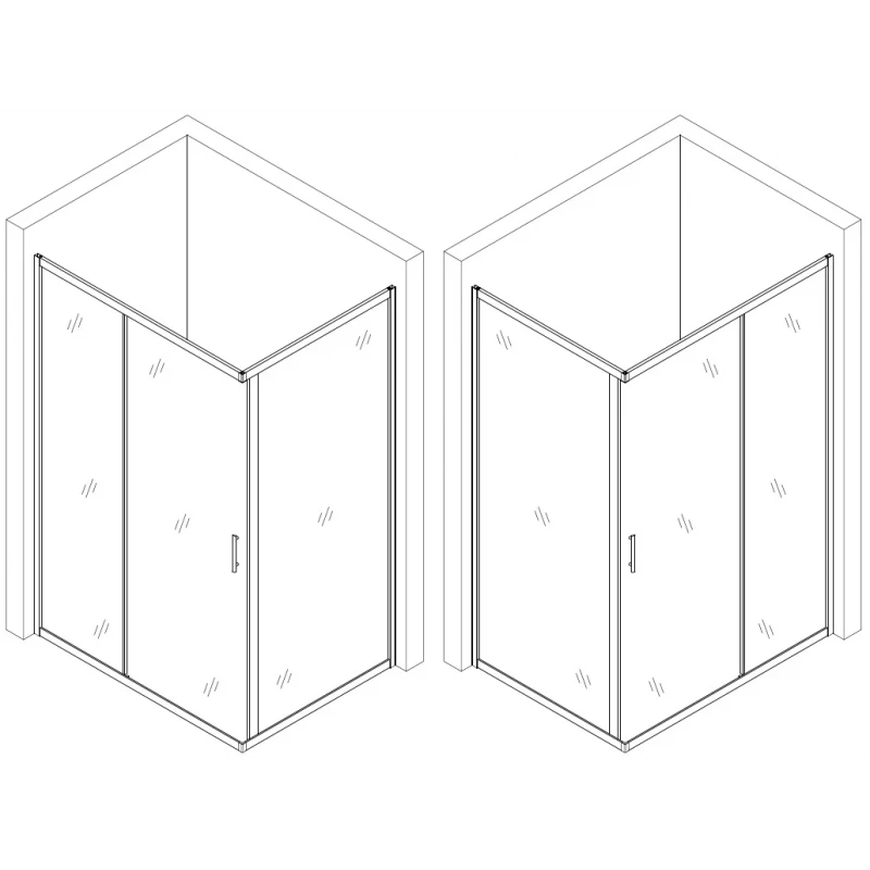 Душова кабіна прямокутна без піддона NISA N120TB.Mosaic BRAVO (1уп.)