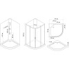 Душовий бокс півкруглий без даху SAN L90FFS (L90F) BRAVO (3уп.)