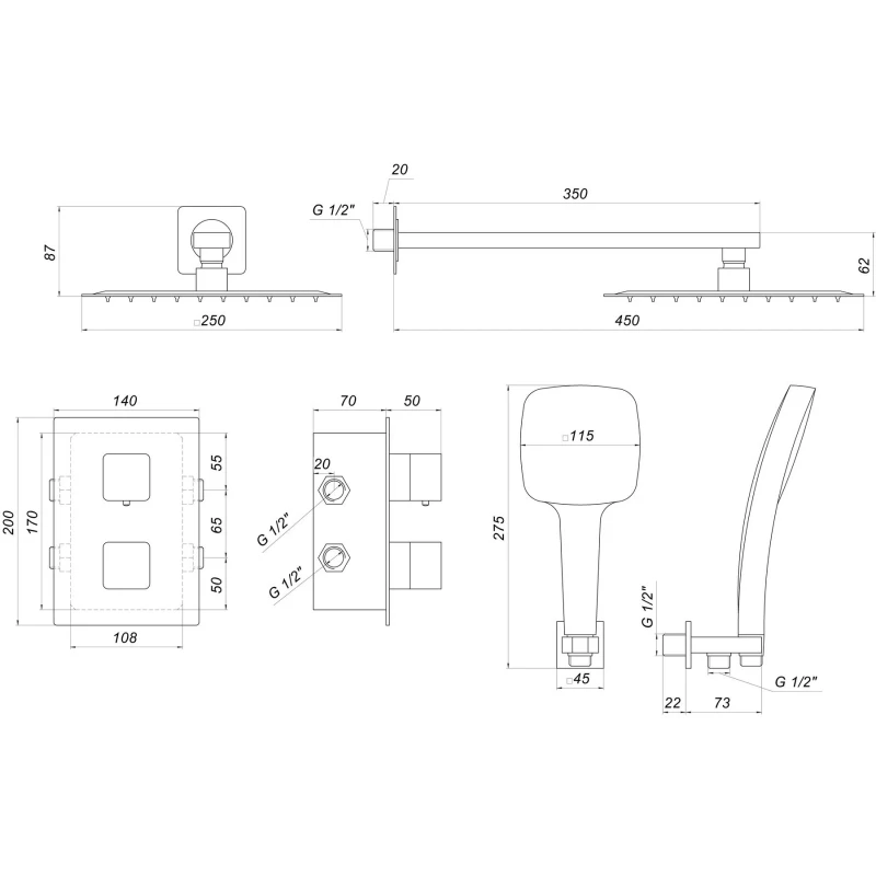 Душевая система Globus Lux SMART GLM-405-TT