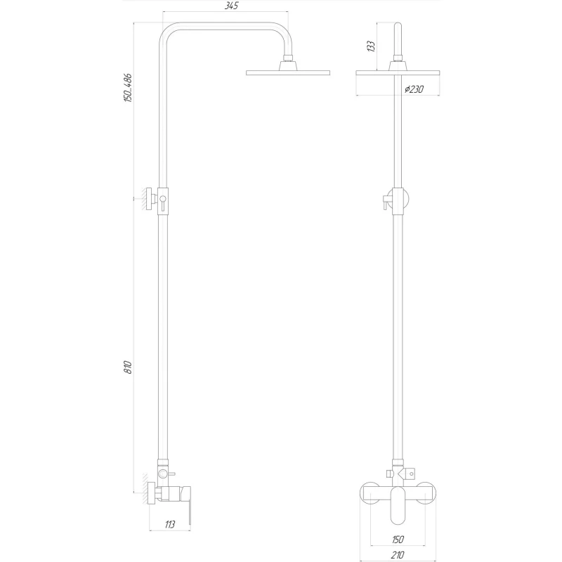 Душова система TOPAZ CAPRI TCA 15702-H43