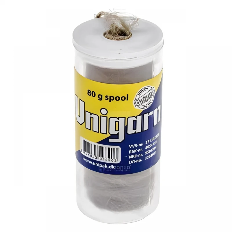 Пакля, льон сантехнічний Unigarn 80g UNIPAK без маркування (катушка в тубусі)