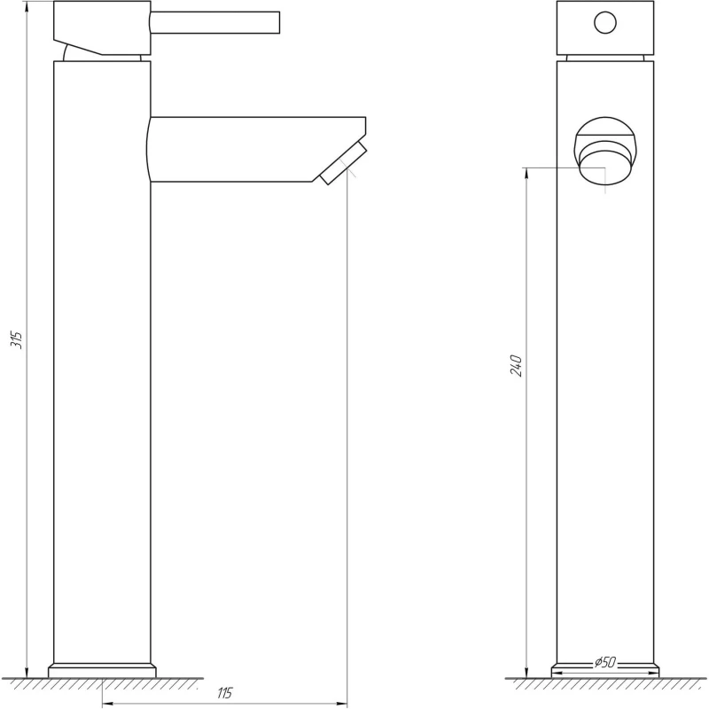 Смеситель для умывальника Globus Lux ALPEN SBT1-201-BB