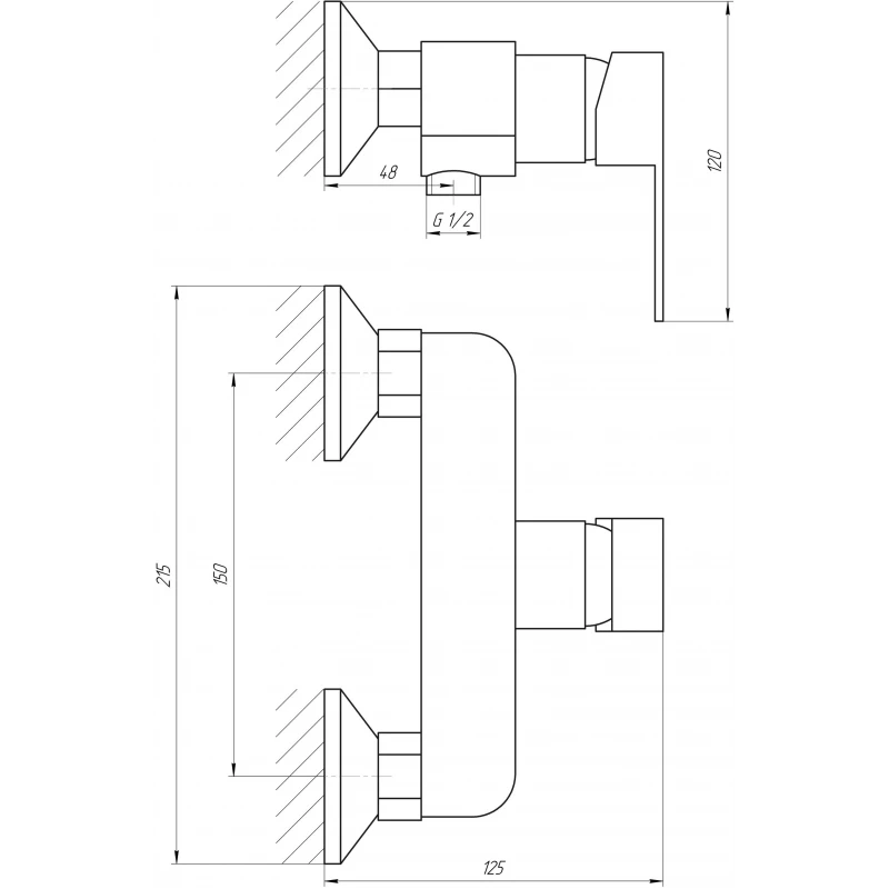 Змішувач для душу Globus Lux Milano GLM-105N-11-Graphite