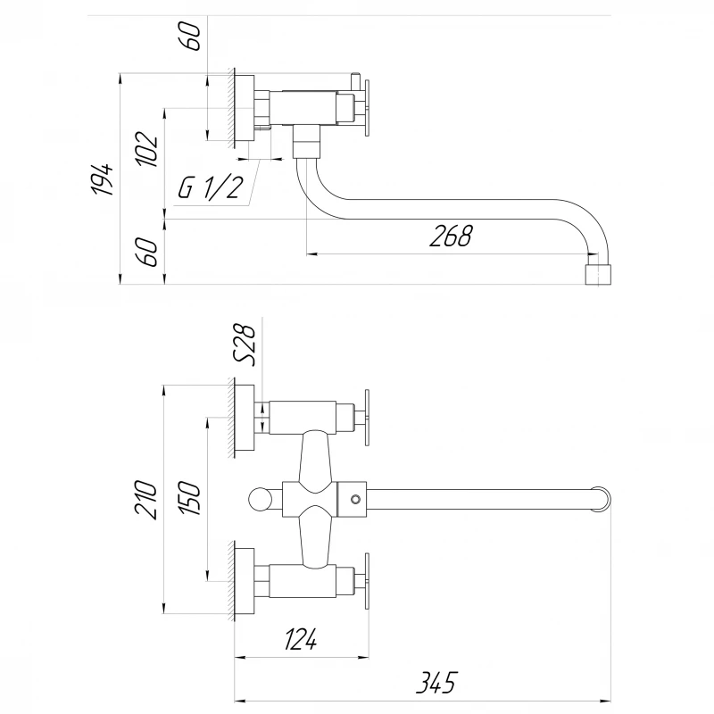 Смеситель для ванны Globus Lux DUKAT-8 SD8-208L