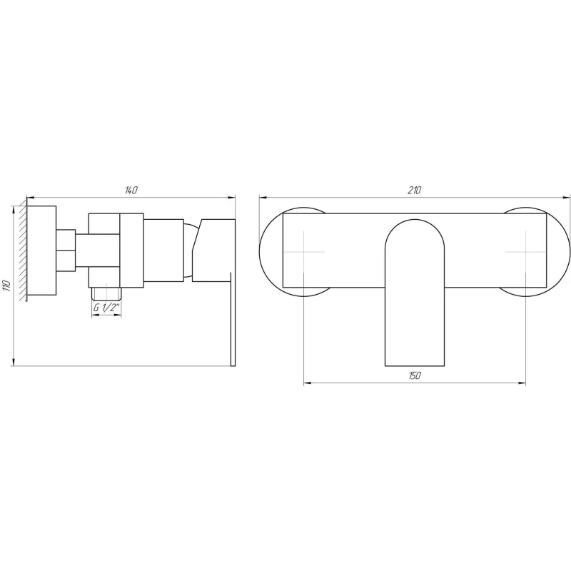 Змішувач для душу Globus Lux SHS-105-M