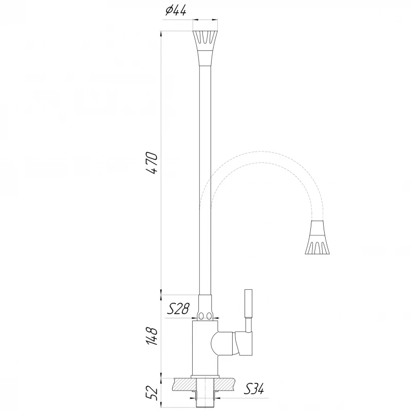 Смеситель для кухни Globus Lux Lazer GLLR-0203SA-G03
