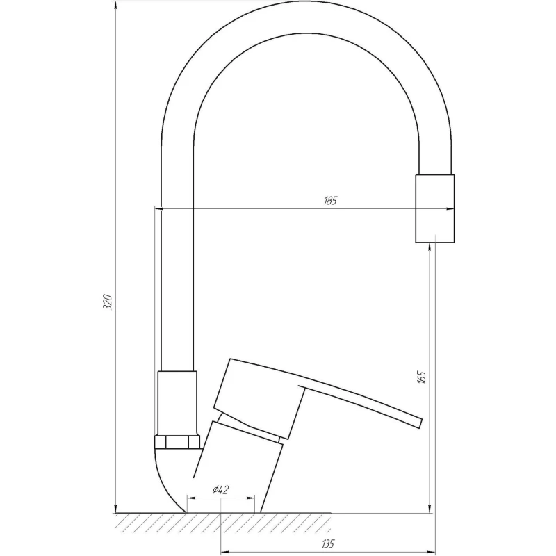 Смеситель для кухни DOMINO SIRIUS DSV-203SLR-Black