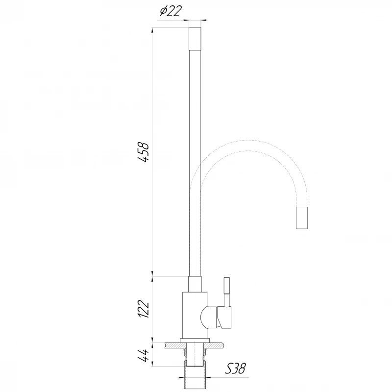 Смеситель для кухни Globus Lux ALPEN SBT1-203SB